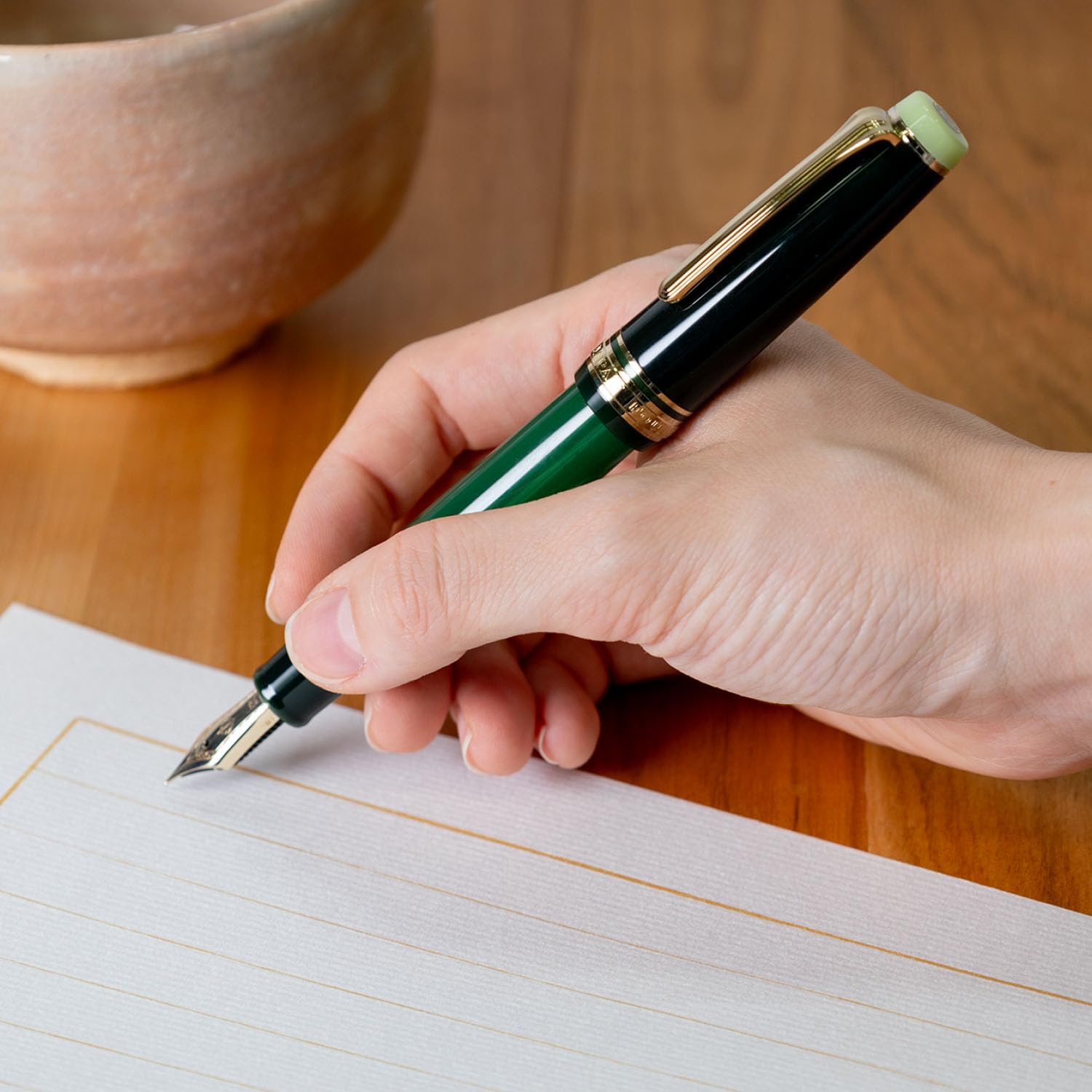 Amazon | セーラー万年筆 世界のティータイム 万年筆 茶の湯 抹茶 21金